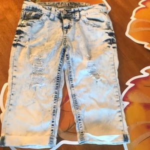 Distressed high waisted shorts